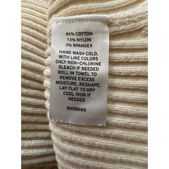 New TREASURE & BOND NORDSTROM Women's Ivory Dove Rib Polo Sweater Size M - Picture 7 of 7